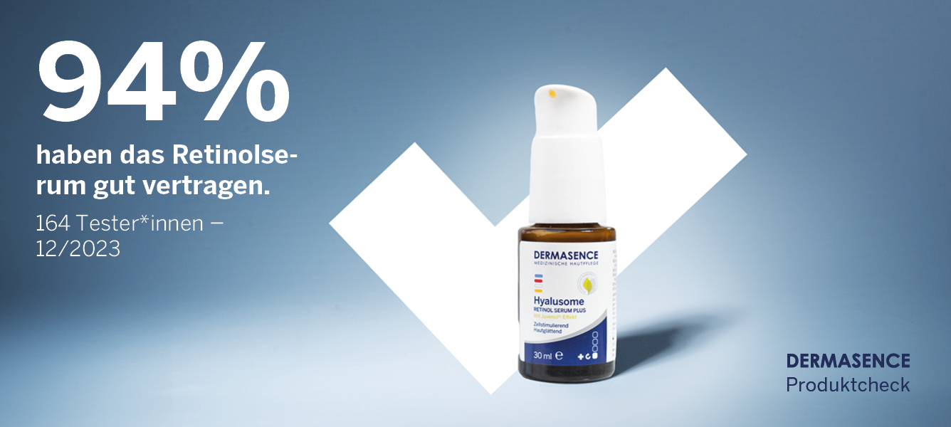 Ergebnis des Produkttests mit Hyalusome Retinol Serum plus