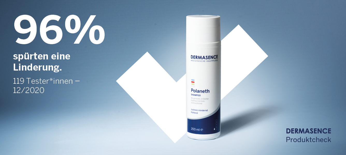 Ergebnis des Produkttests mit DERMASENCE Polaneth Shampoo