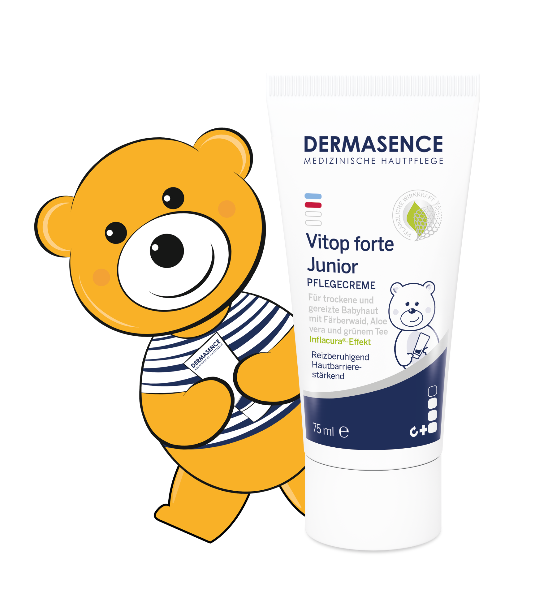 Produktbild DERMASENCE Vitop forte Junior mit Topi Bär