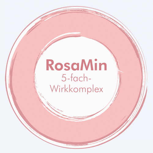 Wirkstoffkreis der DERMASENCE RosaMin-Serie Wirkstoffe Ringelblume, Wassernabelkraut, Mäusedorn, Rosskastanie, Süßholzwurzel