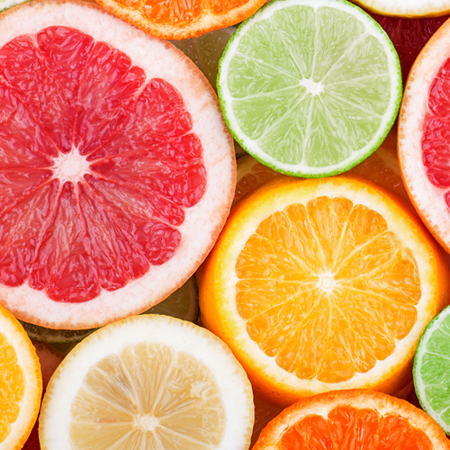 Saure Zitrusfrüchte: Orange, Limette, Zitrone, Grapefruit