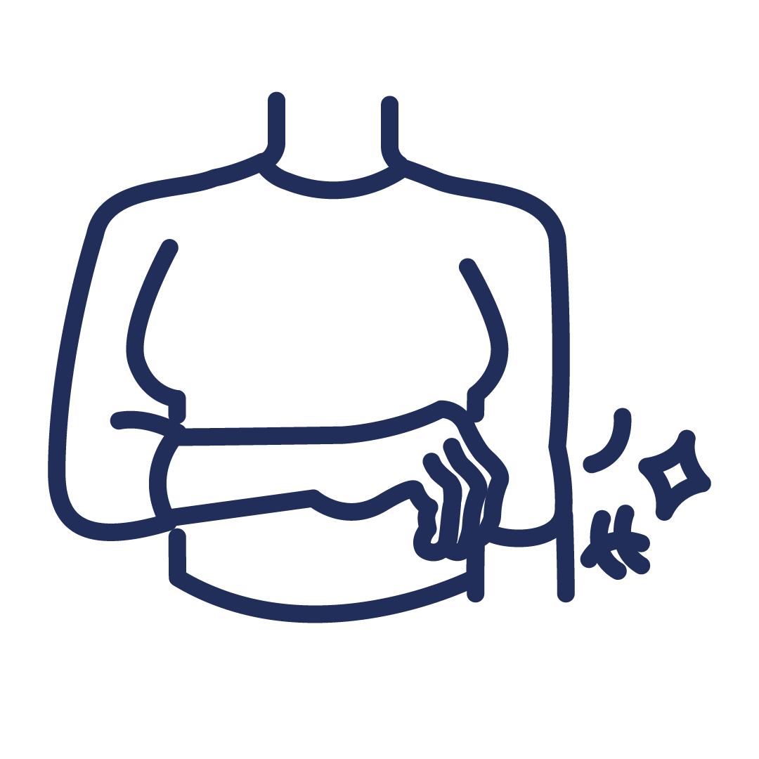 Icon: Frau kratzt sich am Arm