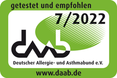 Siegel: getestet und empfohlen vom Deutschen Allergie- und Asthmabund e.V.