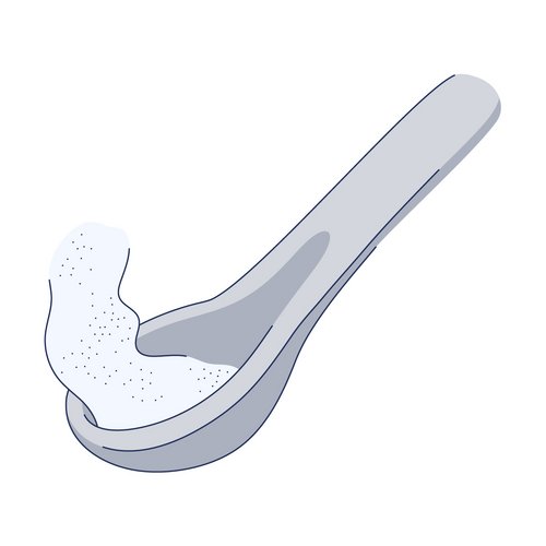 Zinkoxid als Wirkstoff in der Hautpflege Illustration eines Löffels mit Zinkoxid