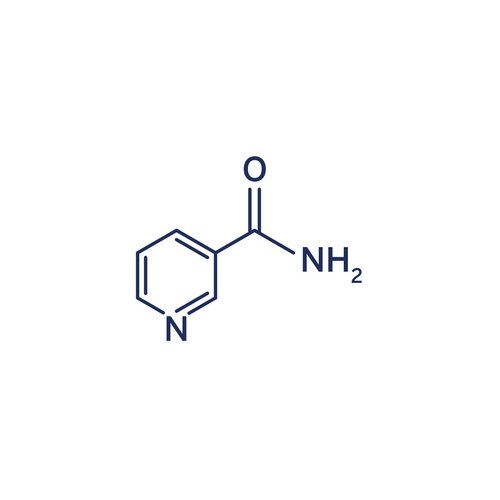 Niacinamid als Wirkstoff in der Hautpflege Strukturformel von Niacinamid (Vitamin B3)