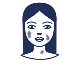 Icon: Gesicht mit Pigmentflecken