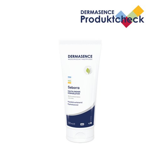 Seborra Hautkllärende Körperlotion mit Produktcheck-Siegel