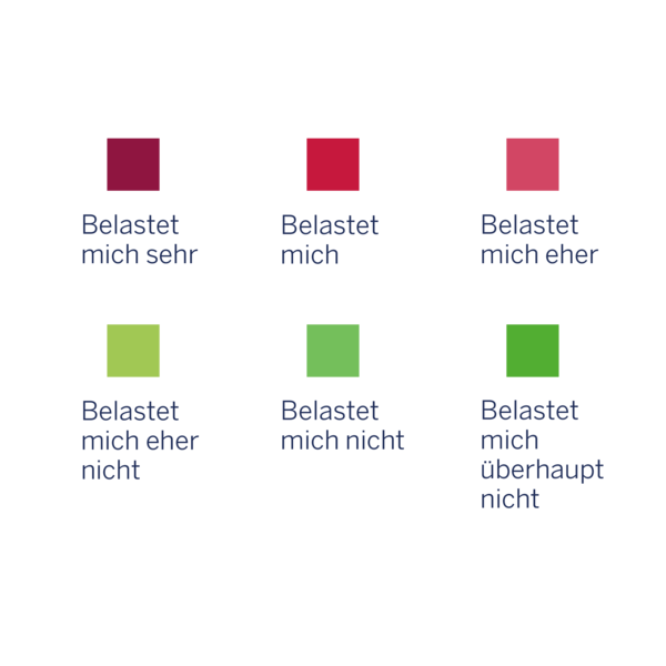 Umfragekategorien der mentalen Belastung durch Neurodermitis