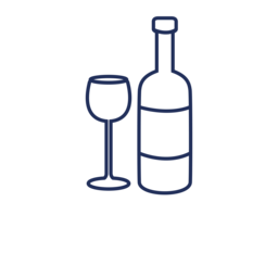 Icon: Weinglas und Weinflasche