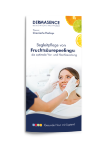 Titelseite des DERMASENCE Folders „Fruchtsäurepeeling“