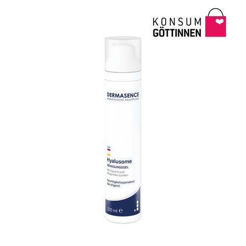 DERMASENCE Hyalusome Reinigungsgel mit Siegel von Konsumgöttinnen